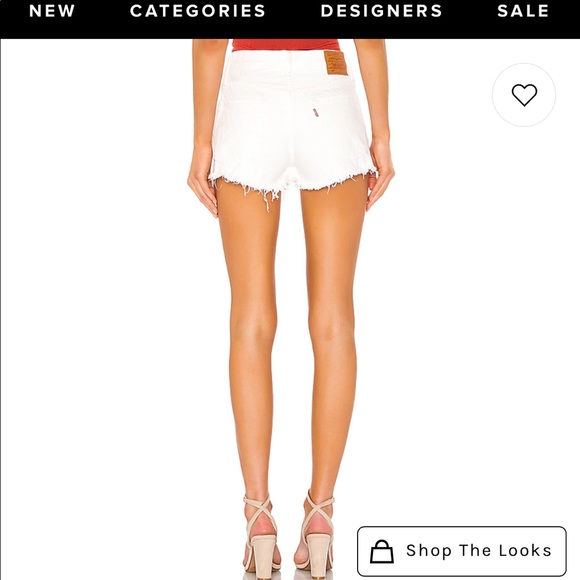 NWT Levi’s white high rise slim through hip shorts - Picture 2 of 16